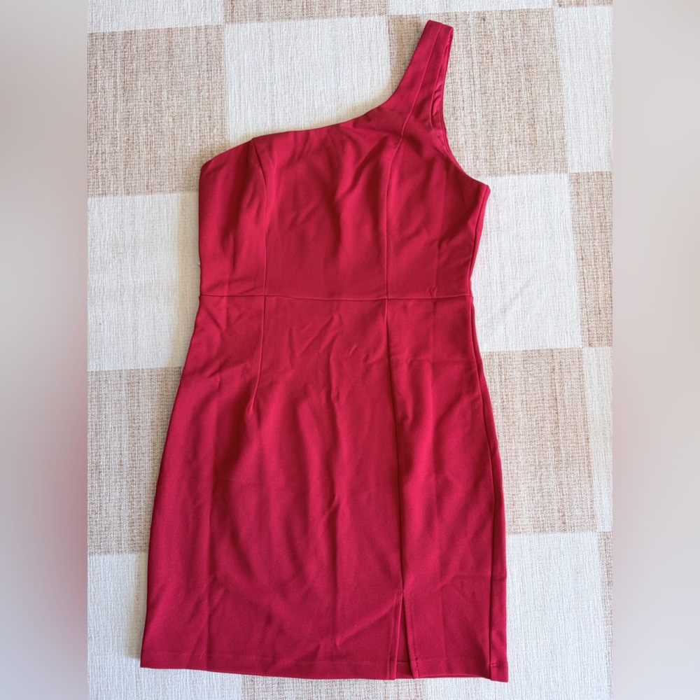 Hello Molly One-Shoulder Red Bodycon Dress
